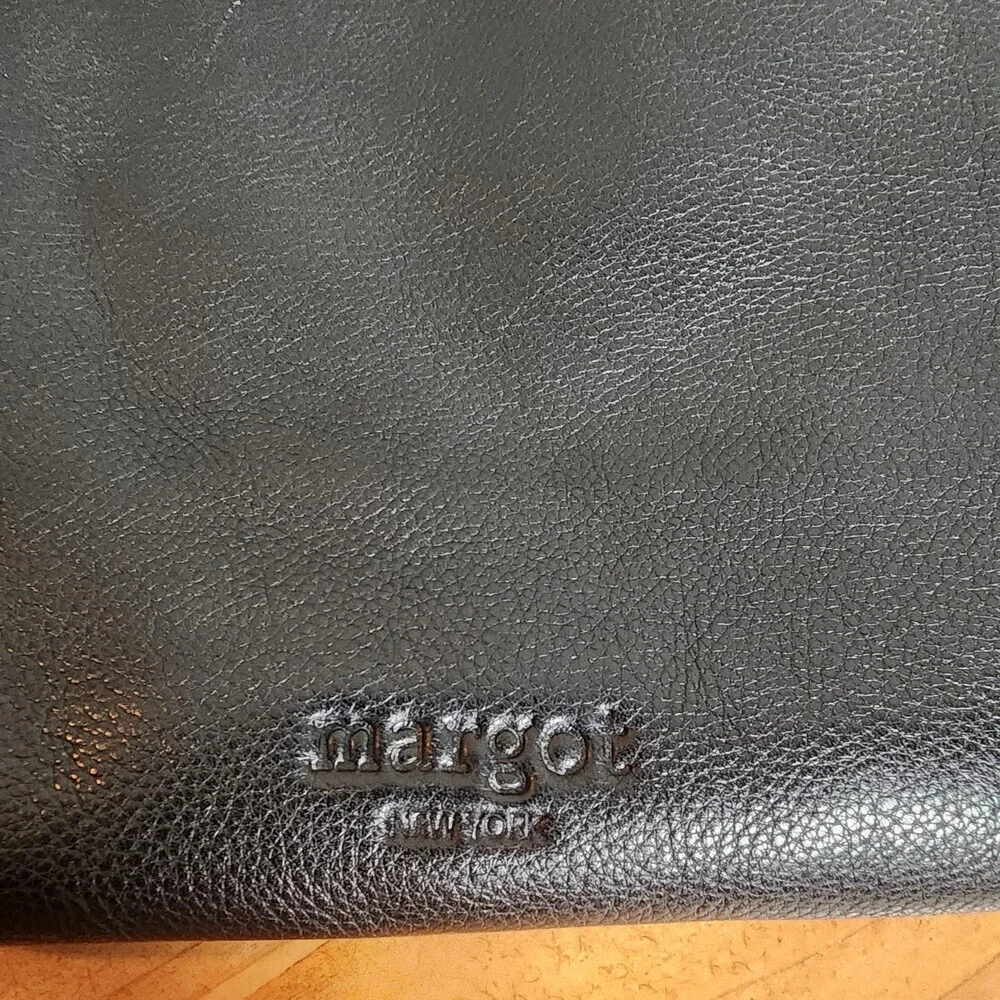 Margot New York Crossbody Bag Womens Small Black Leather Tassel Purse Zip